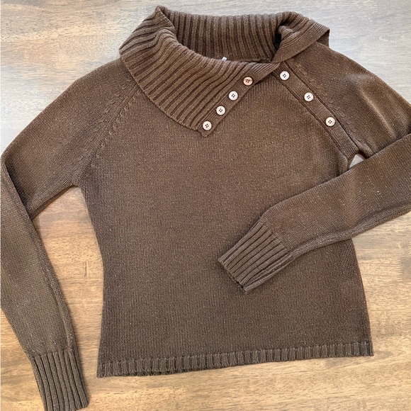 Derek Heart Button-Down Cowl Neck Sweater. Size XL - Picture 5 of 6